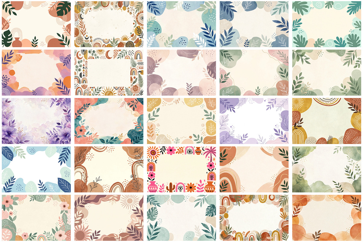 Boho Borders Bundle, a Background Graphic by Forhadx5 (Photo 6 of 9)