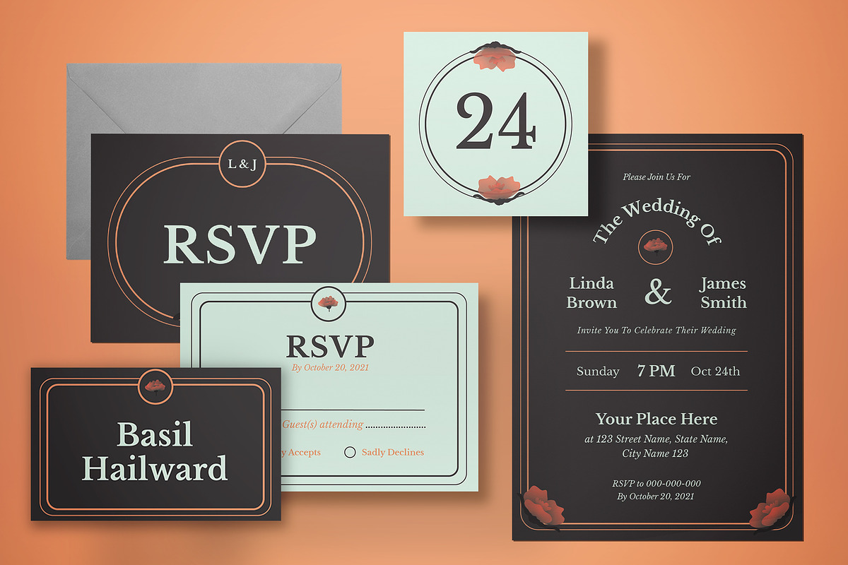 Wedding Invitation Set, an Invitation Template by graphicook (Photo 2 of 3)