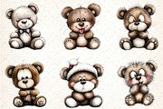 Cute Teddy Bear Emotions Clipart, an Illustration by DreamCafeArt (Thumbnail 6 of 8)