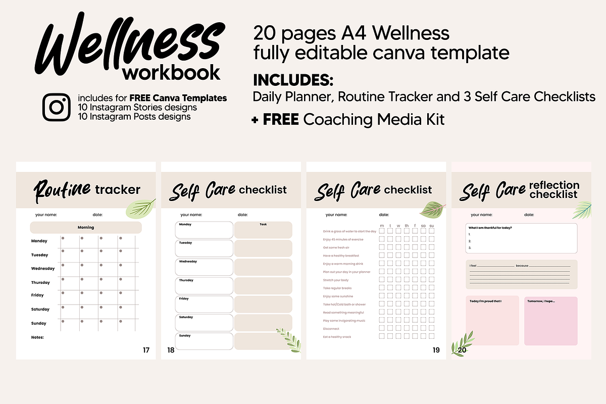Wellness Coaching Workbook for Canva, a Print Template by DeLaGranSiete (Photo 5 of 10)