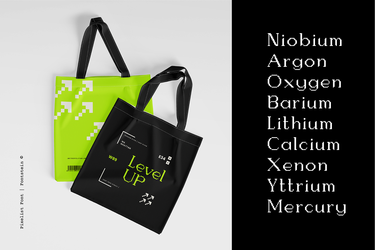PIXELIST | Pixel taste display font, a Serif Font by Fontstein (Photo 3 of 13)