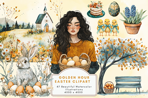 Golden Hour Easter Clipart