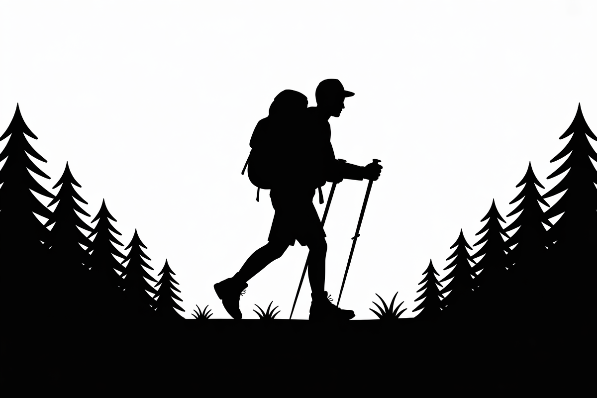 silhouette hiker climbing a mountain, an Illustration by Amazin_art (Photo 16 of 17)