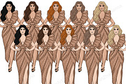 Fashion Girls Clipart, a Person Illustration by GlamArtZhanna (Thumbnail 2 of 5)