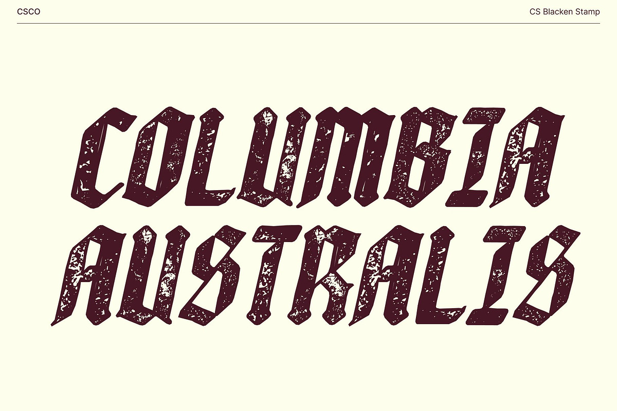 CS Blacken Stamp, a Blackletter Font by Craft Supply Co. (Photo 5 of 8)