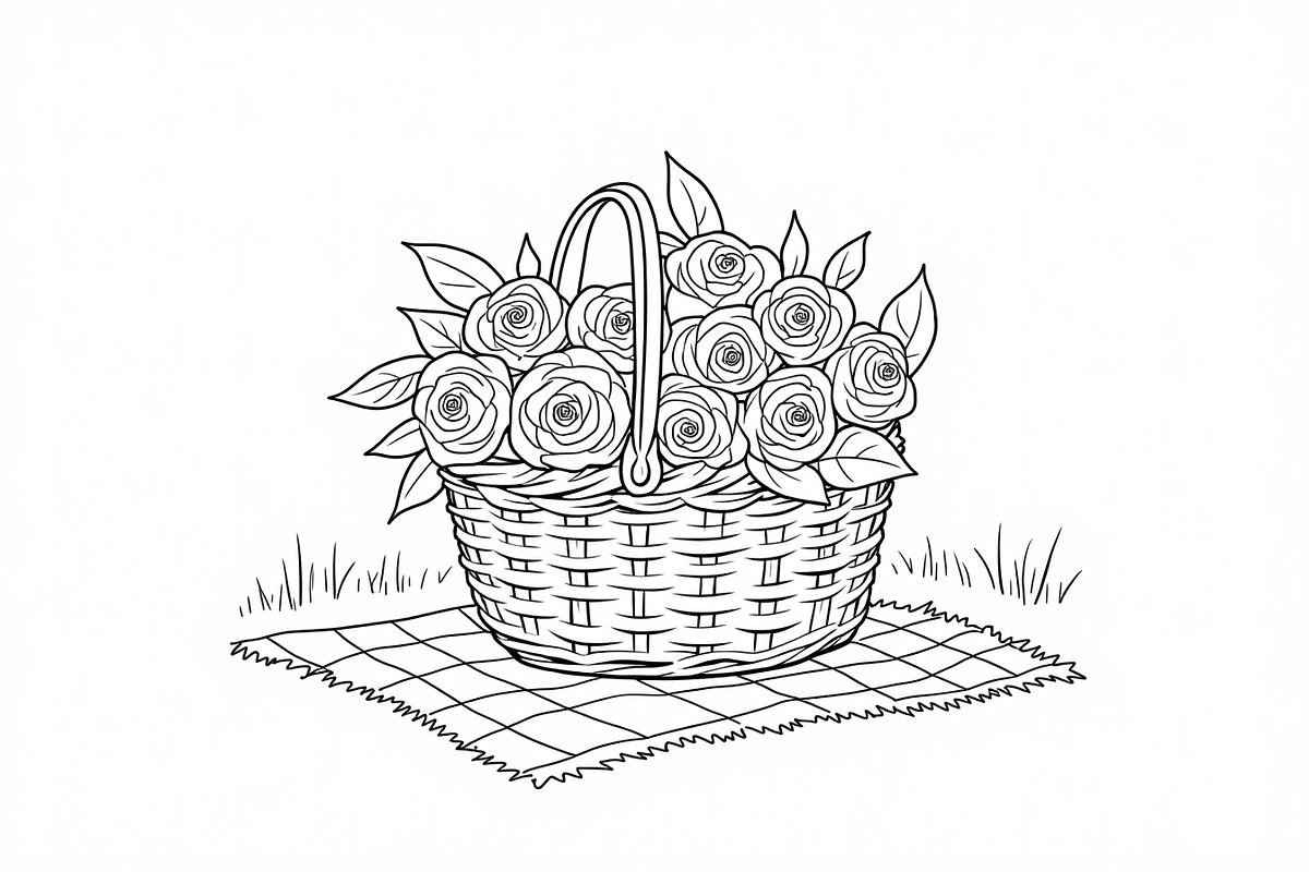 Spring Flower Coloring Art, an Illustration by hafijul (Photo 4 of 9)