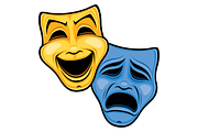 Comedy And Tragedy Theatrical Masks, an Illustration by Schwegel Illustration (Thumbnail 2 of 4)