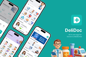 All in one Medical App | DeliDoc, an UI Kit Template by Opus LabWorks