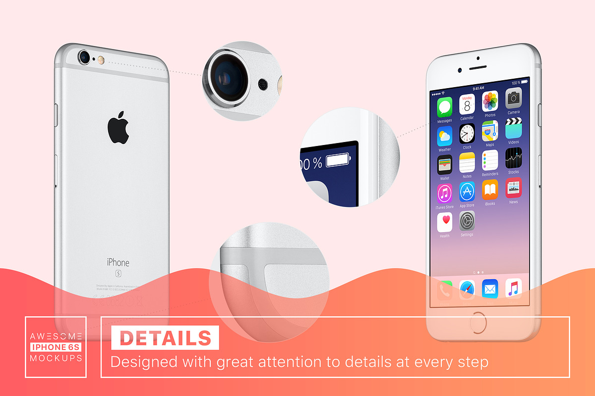 Awesome iPhone 6S Mockups, an iPhone Mockup by Mockups & Illustrations (Photo 4 of 11)