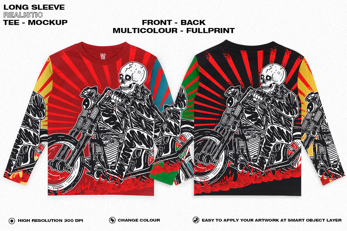 LONG SLEEVE REALISTIC TEE-MOCKUP, a Shirt Mockup by DaldSgh (Photo 4 of 7)