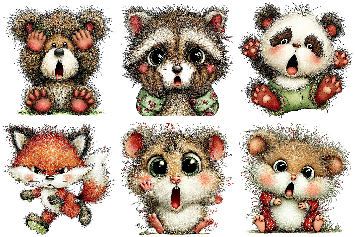 Funny Panic Animals Clipart Bundle, an Illustration by Craft Nest (Photo 11 of 11)