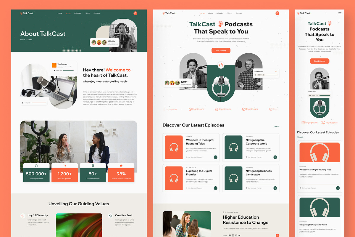 TalkCast - Podcast Website Framer, a Websites & App Template by peterdraw (Photo 2 of 5)