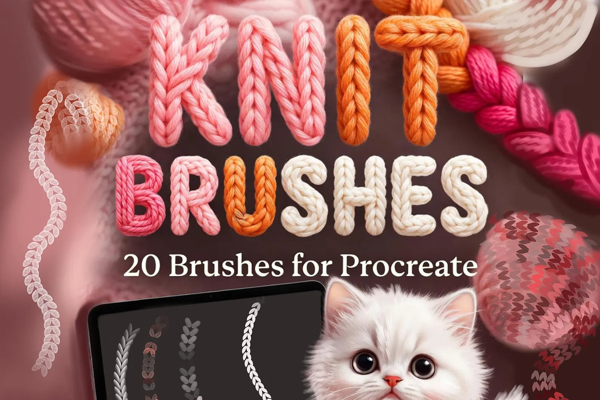 Knit Brushes for Procreate, a Brush Add-On by vurdembrushes (Photo 1 of 4)