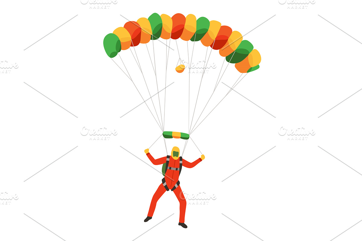Cartoon skydiver character, a Sport Illustration by Things for designers