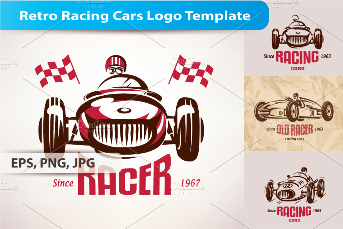 Retro Racing Cars Logo Template, a Branding & Logo Template by Janna ...