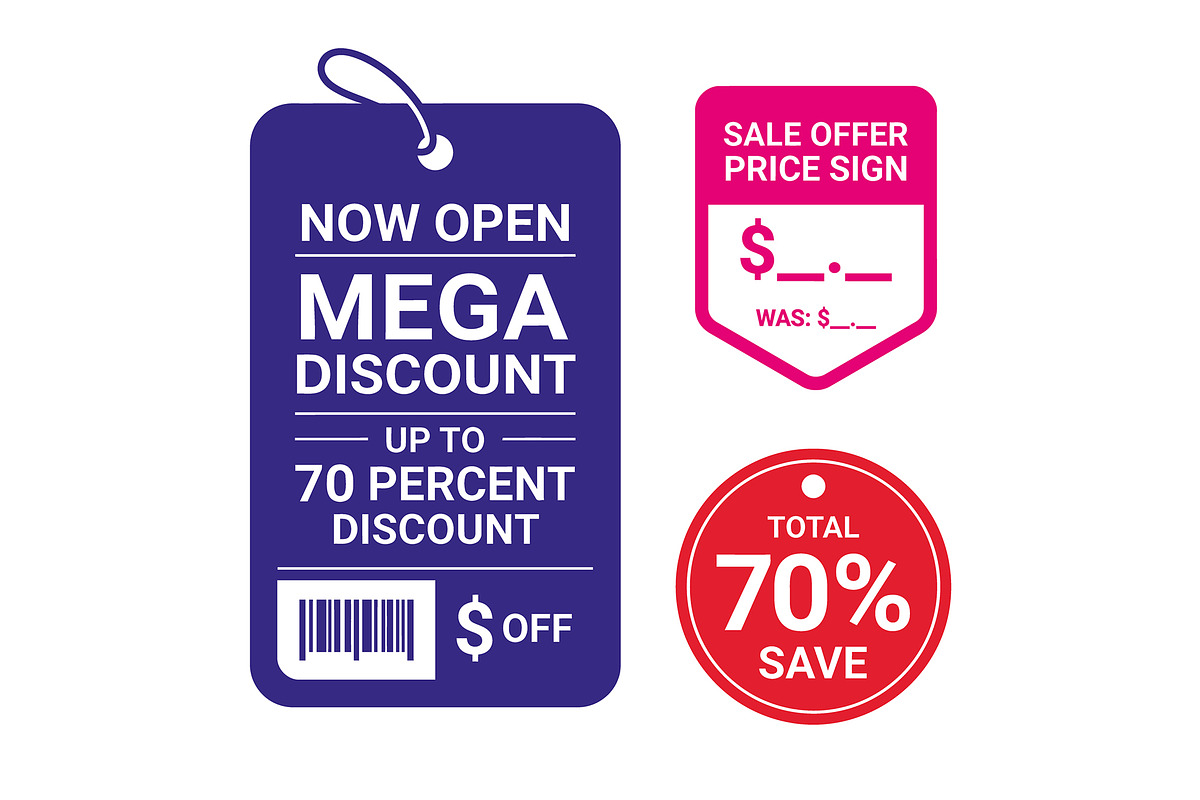 Promotional Discount Voucher Tags, an Object Graphic by zahidhossainalif (Photo 2 of 3)