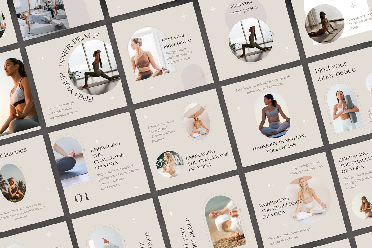 Yoga Minimal Instagram Canva, a Social Media Template by VeliusCreativeStudio (Photo 2 of 9)