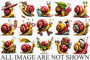 Funny Summer Snail Clipart Bundle, an Illustration by Canvas Craft (Thumbnail 3 of 7)