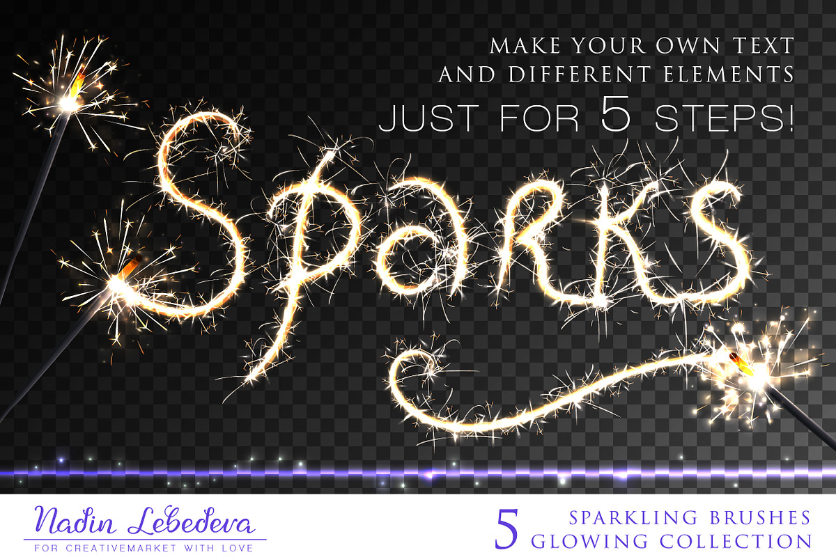 VECTOR GLOWING COLLECTION / BRUSHES, a Background Graphic by Nadin_Lebedeva (Photo 10 of 11)