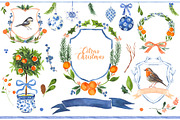 Watercolor Holiday Clipart - Citrus, a Graphic by RhianAwni (Thumbnail 1 of 8)