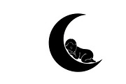 Adorable sleeping moon baby decor, an Illustration by Amazin_art (Thumbnail 2 of 25)