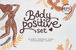 Body positive set. Vector elements.