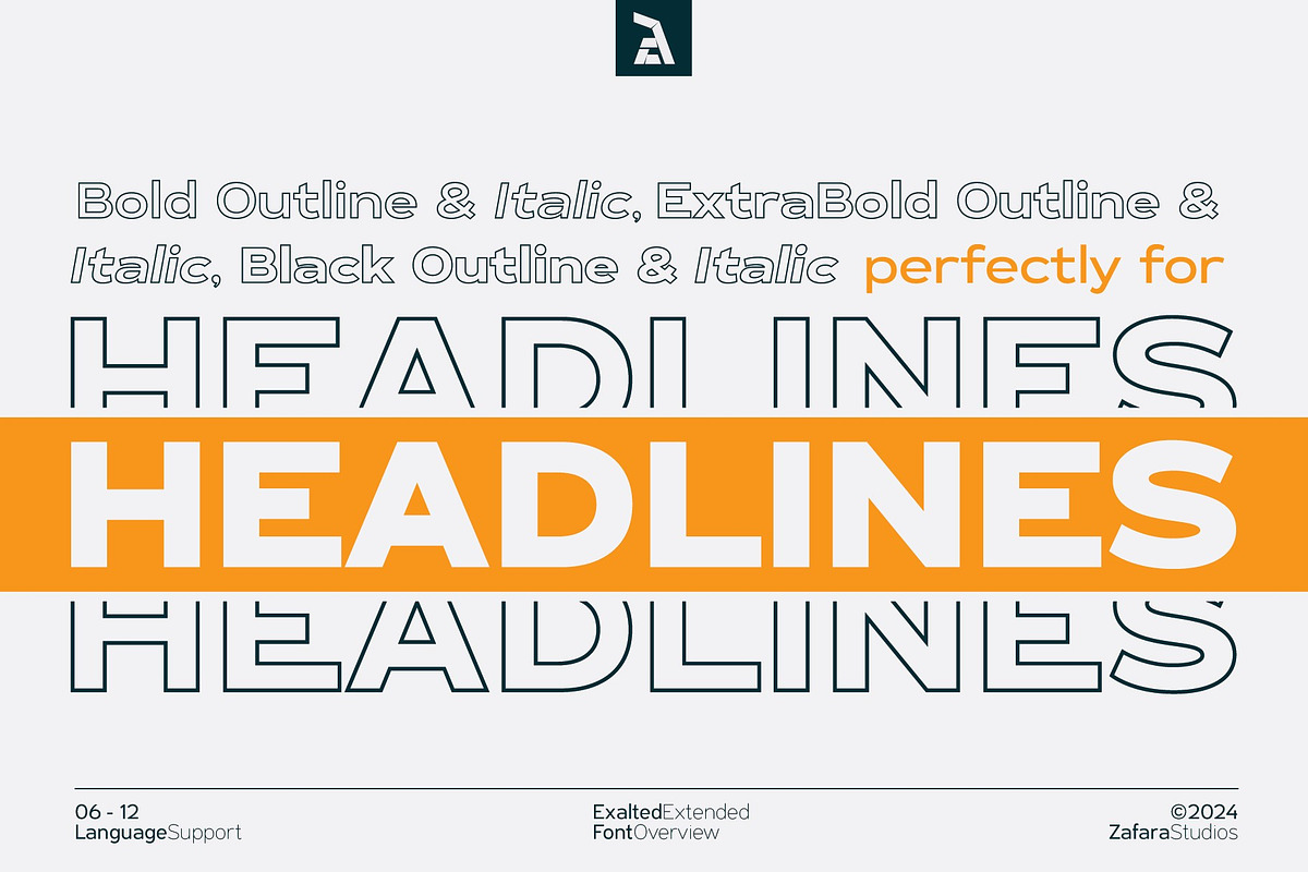 Exalted Extended, a Sans Serif Font by Zafara Studios (Photo 6 of 12)