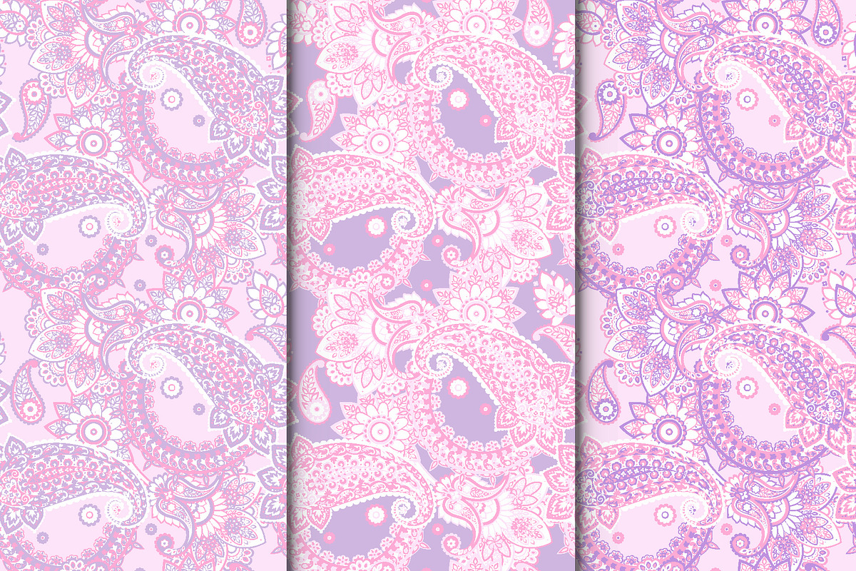 3 seamless paisley ethnic patterns, a Pattern Graphic by antalogiya (Photo 1 of 4)