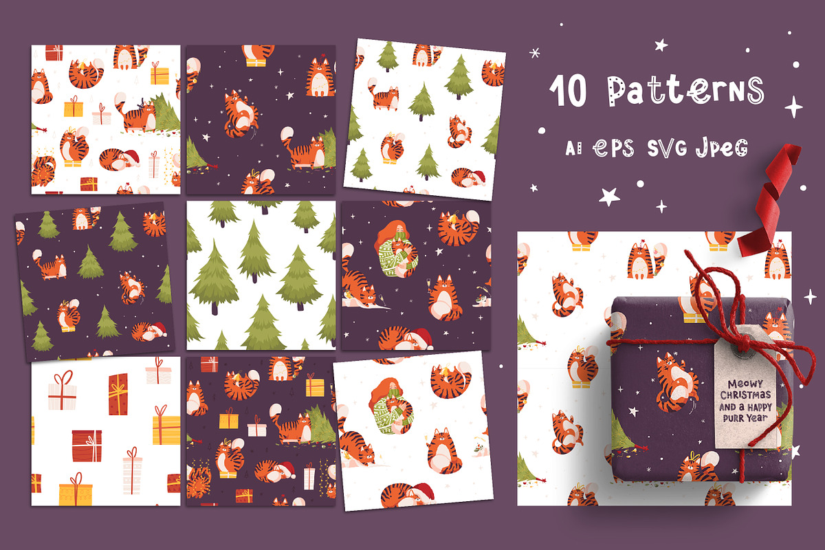 Christmas Tiger&Cat, an Animal Illustration by Frizenasya (Photo 7 of 10)