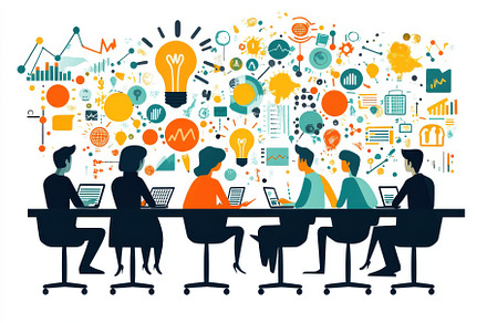 Team Brainstorming Innovative Ideas, a Background Photo by Pixeness