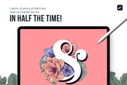 120 Floral Procreate Stamp Brushes, a Brush Add-On by Riveros Illustration (Thumbnail 10 of 13)
