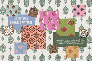 Vintage Block Seamless Patterns