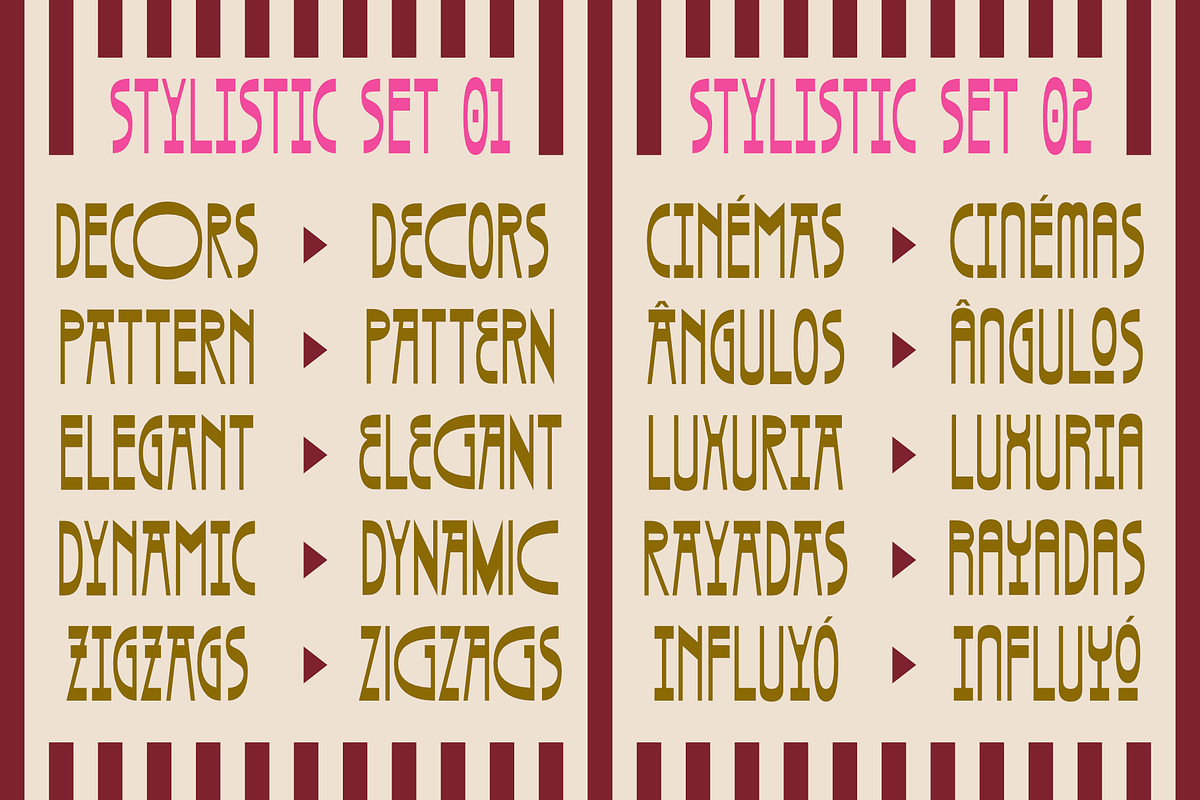 Redecore – Art Deco Font Family, a Sans Serif Font by Griyo Type (Photo 5 of 12)