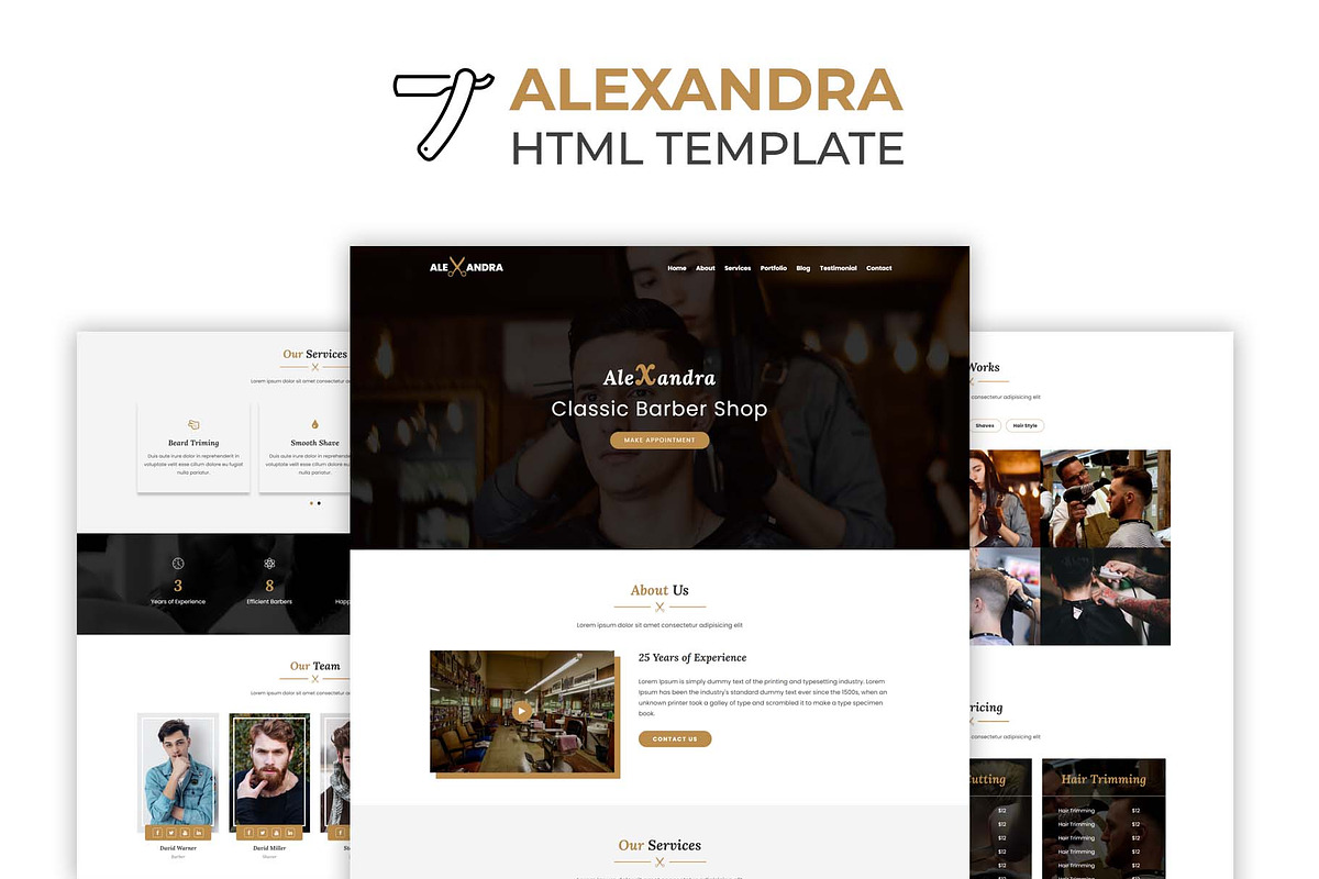 Alexandra - Barber Shop Template, a Bootstrap Template by nandinigraphics (Photo 1 of 2)