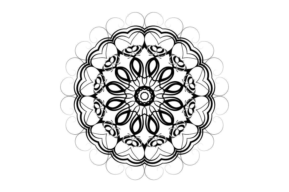 Black and White Mandala Patterns Set, a Decorative Illustration by NJ Himel (Photo 100 of 101)