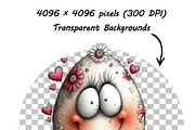Funny Easter Eggs Clipart Whimsical, an Illustration by one-touch (Thumbnail 11 of 18)