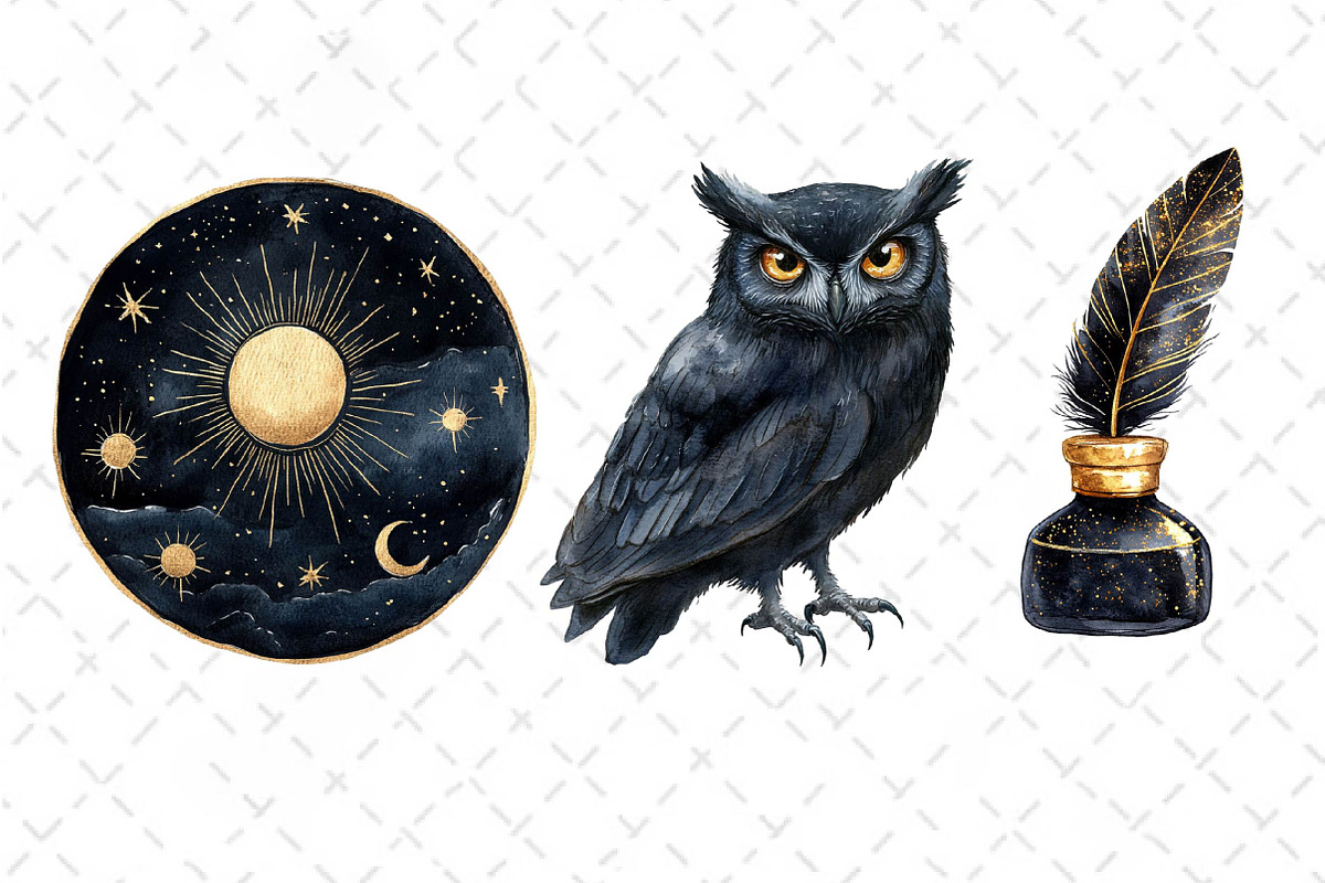 Watercolor Gilded Reverie Clipart, an Illustration by Dream Creation (Photo 5 of 5)