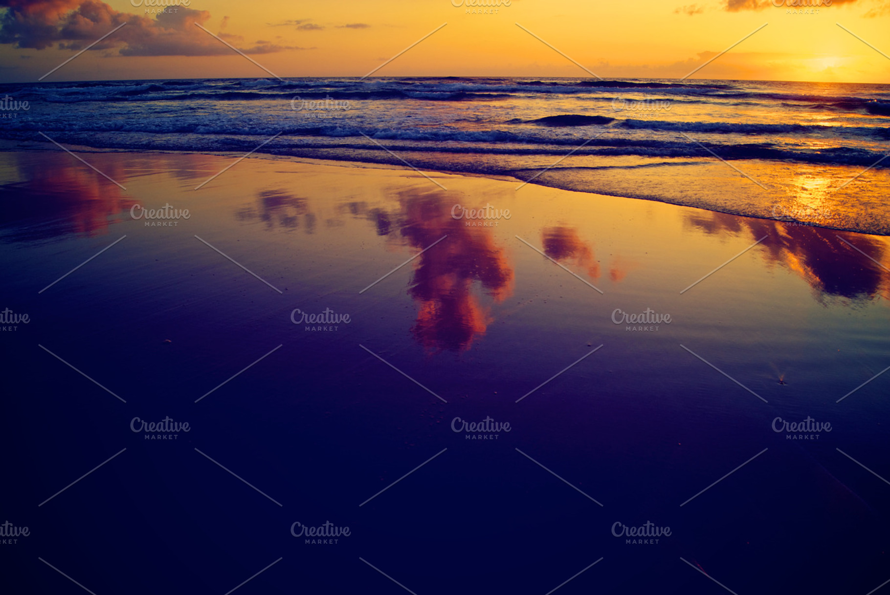 Waves At Sunset