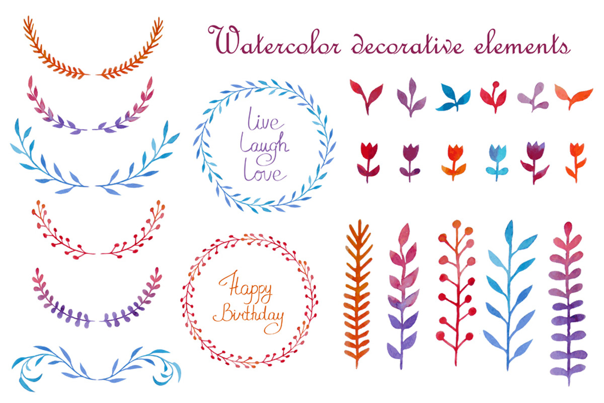 Hand drawn floral elements