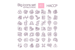 HACCP linear icons set, an Icon by IMG Visuals