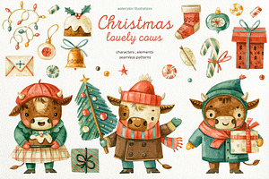 Christmas lovely cows