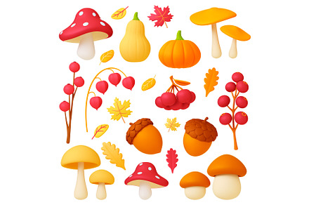 Autumn 3d elements, falls leaves, a Graphic by Valerie Bodnar