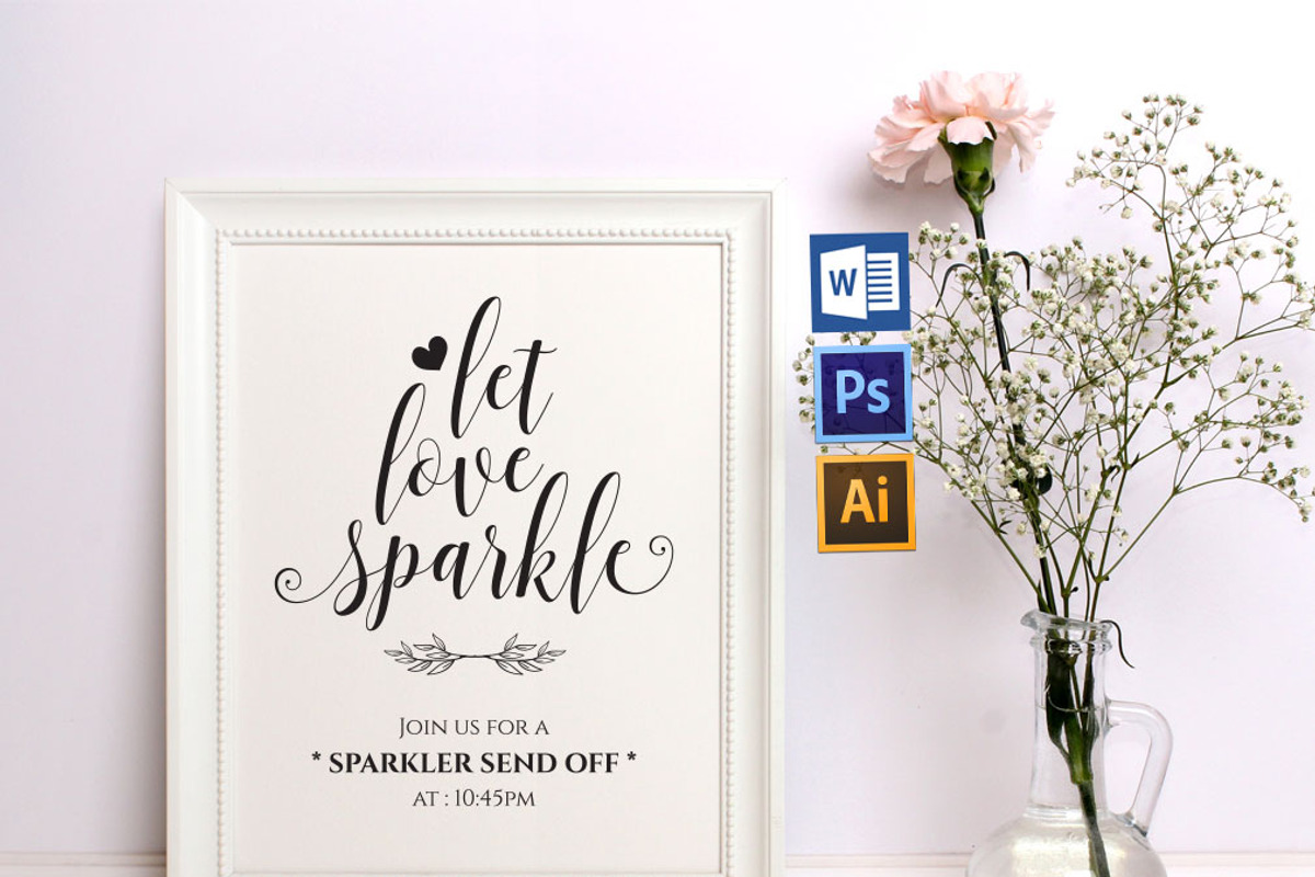 Sparkler Send Off Sign SHR283, an Invitation Template by Shafura_Wedding