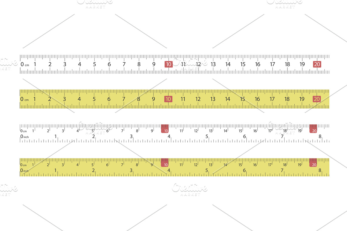 measuring rulers in set isolated on, an Object Illustration by IfH