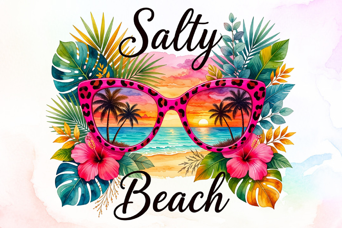 Retro Summer Png Salty Beach, a Seasonal Illustration by Sublimation Artist (Photo 1 of 9)