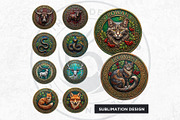 Celtic Animal Zodiac PNG Medallions, a Decorative Illustration by ThatsDesignArt (Thumbnail 6 of 11)