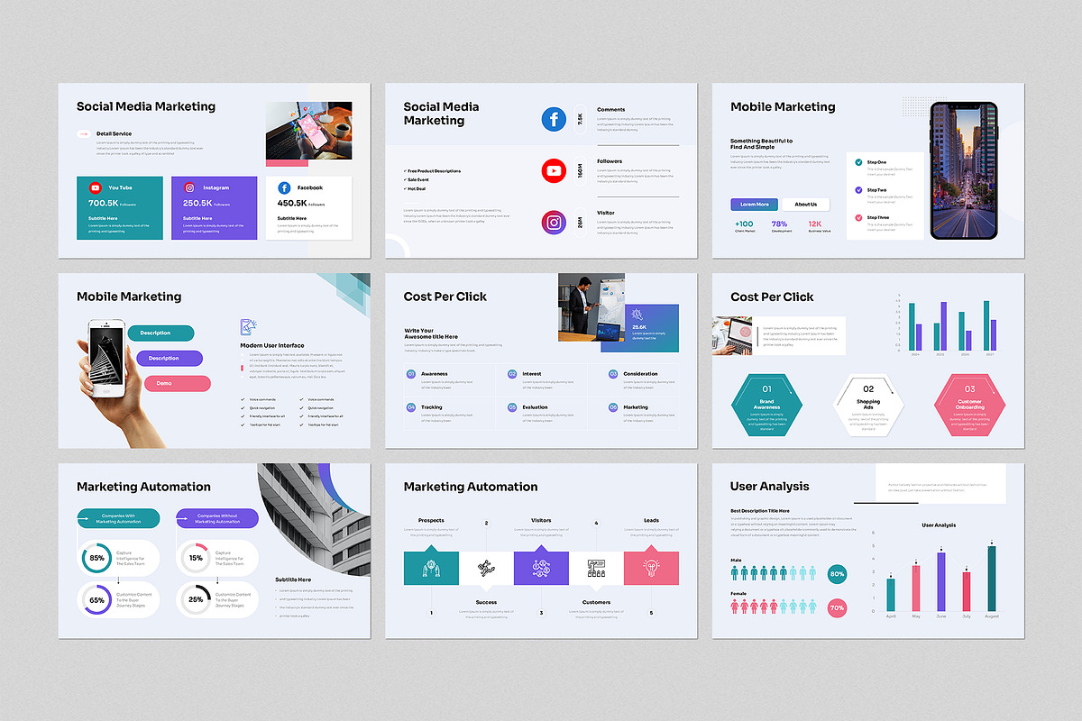 Digital Marketing Presentation, a Presentation Template by GenerousArt (Photo 4 of 8)