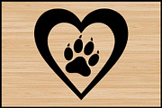 Heart and Paw Silhouette Vector Set, a Decorative Illustration by Gaye Art (Thumbnail 2 of 4)