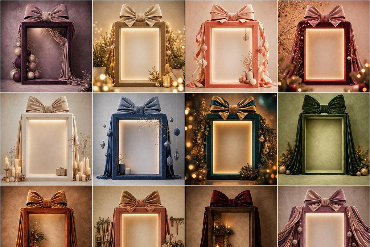 Christmas Gift Box Digital Backdrops, a Background Graphic by Walllow Creatives (Photo 2 of 3)