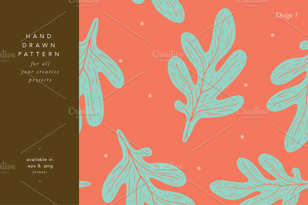 Leaf vector-pattern design, a Pattern Graphic by Rejoice Creative Assets (Photo 2 of 5)